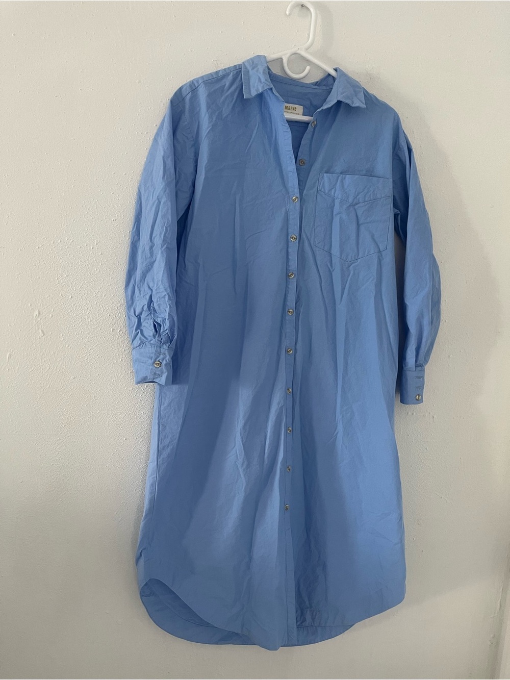 Anthropologie Light Blue Button-Down Midi Dress